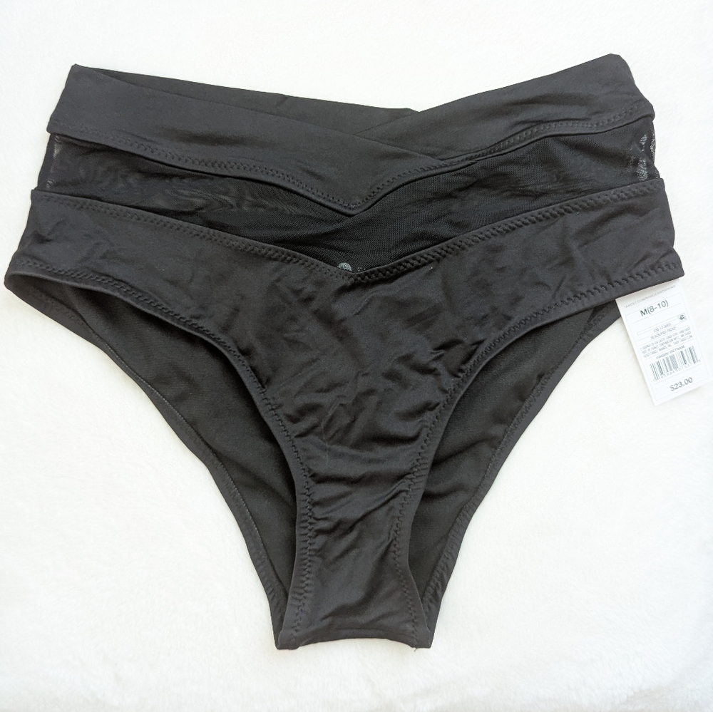 Black high waisted Shade & Shore bikini bottoms size M